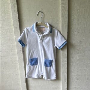 Kids White and Blue Polo Shirt